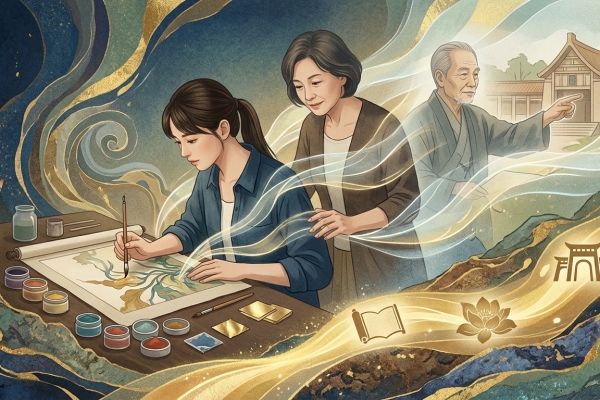 東海大學舉辦《光陰成景》李貞慧創作回顧展 見證膠彩藝術教育傳承
