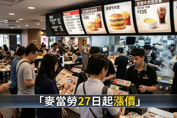 麥當勞27日起漲價！套餐最高貴5元　玉米湯也變貴了
