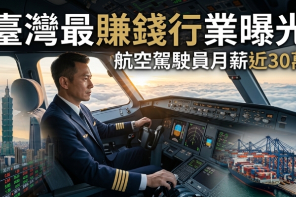 臺灣高薪職業排行曝光！航空駕駛員月薪近30萬奪冠，競爭力強且不易被取代