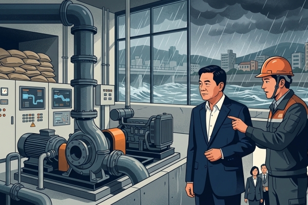 視察內湖金龍路及港墘抽水站防颱整備 卓揆：務必確保抽水站正常運作 嚴防積淹水重演