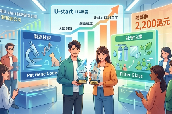 國立中正大學學生創業團隊於114年度U-start創新創業計畫全國競賽中脫穎而出，取得2席佳績，展現創新實力