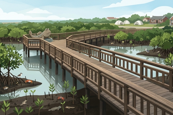 臺南雙春濱海遊憩區南側棧道及園區設施修繕工程第一階段完成！預計明年第2季全面開放迎大潮
