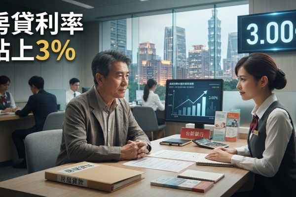台新銀首購房貸利率站上3% 資金緊俏引發銀行排撥潮