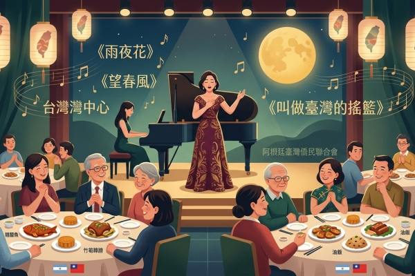 阿根廷僑界舉辦中秋音樂晚宴 女高音盧瓊蓉獻唱臺灣老歌慰鄉情