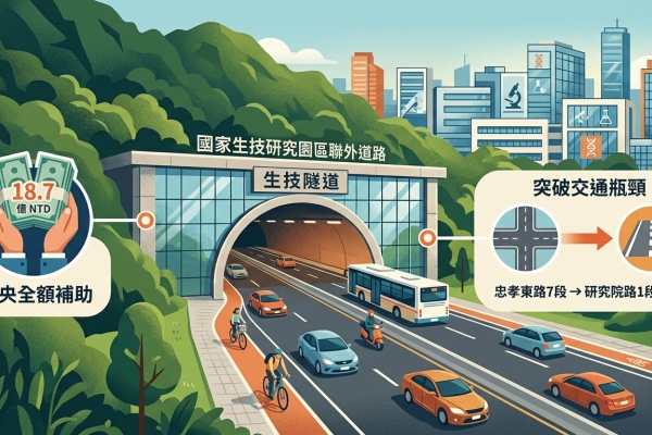 南港「生技隧道」正式通車 中央全額補助18.7億打通交通動脈