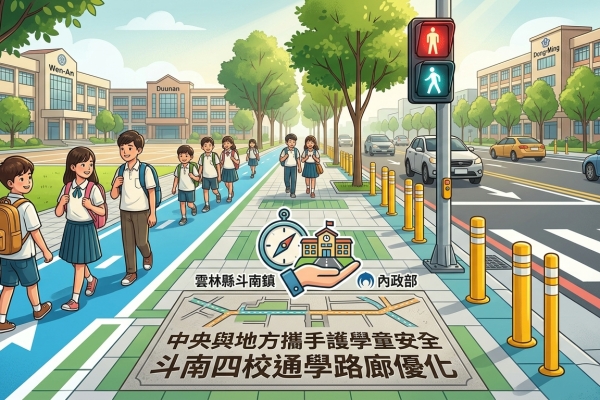 雲林斗南四校路廊優化完工！內政部：中央地方攜手護學童安全