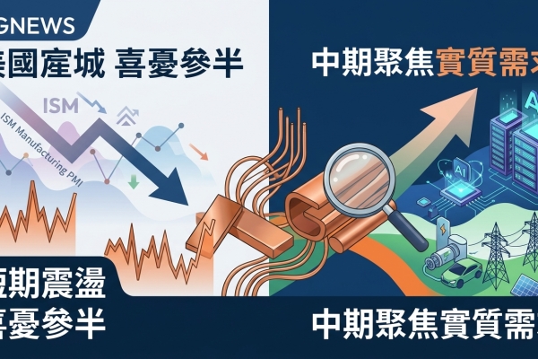 美總經數據喜憂參半 期銅短線震盪 中期聚焦實質需求