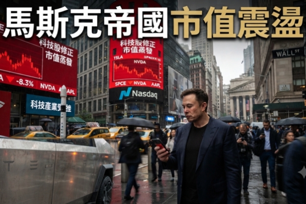 馬斯克旗下Tesla、SpaceX市值一週蒸發逾12兆台幣　財報與高估值壓力衝擊美國科技股