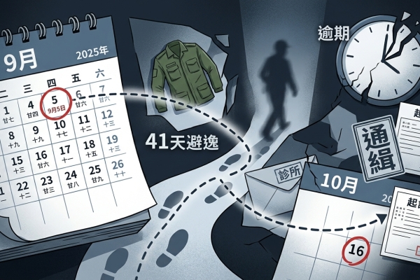 入伍42天就落跑！27歲二兵「病假離營」失聯　逃41天遭通緝起訴