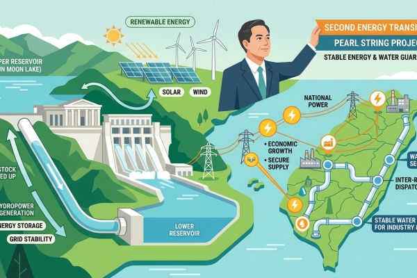 視察台電明潭發電廠 卓揆：推動二次能源轉型與珍珠串計畫 提供更安全、穩定、多元能源保障