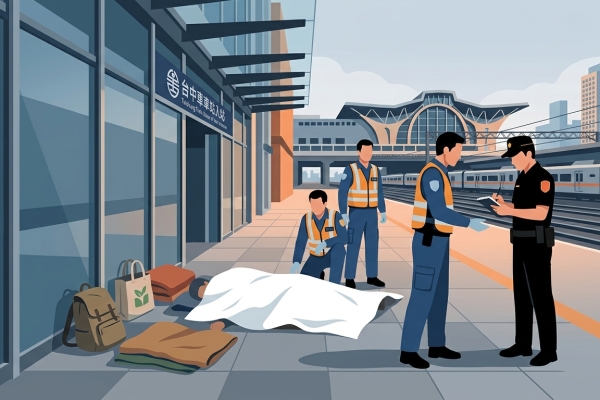 台中街友路倒口吐白沫死亡！ 　死因待查