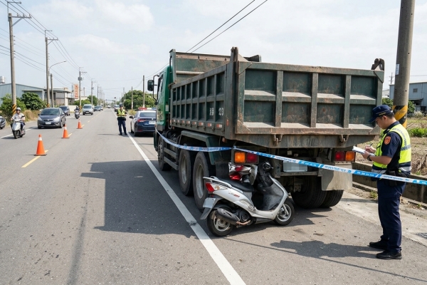 機車追撞砂石車卡車斗下女騎士傷重不治！　嘉義中埔鄉驚傳死亡車禍