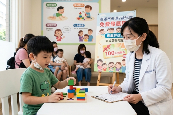 高雄推未滿7歲兒童免費發展篩檢 完成送限量百元禮物卡