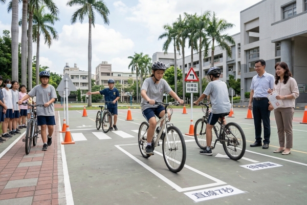 高雄推自行車安全路考　6大關卡培養學生防禦駕駛