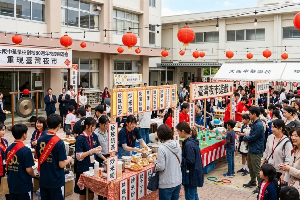 大阪中華學校歡慶創校80週年 園遊會重現臺灣夜市與特色美食