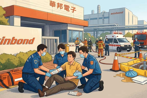 快訊／華邦電路竹廠工安意外！化學廢液噴濺　4人受傷送醫