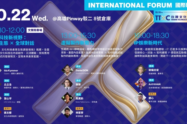 高雄TTXC國際研討會助攻臺灣文化科技產業升級 全球文化科技菁英齊聚，引領虛擬製作與沉浸內容新趨勢