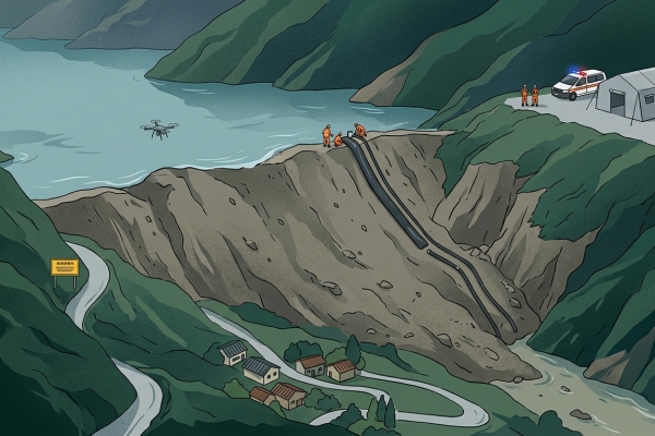 萬里溪堰塞湖溢流倒數 中央災害應變中心開設 中央地方嚴密戒備
