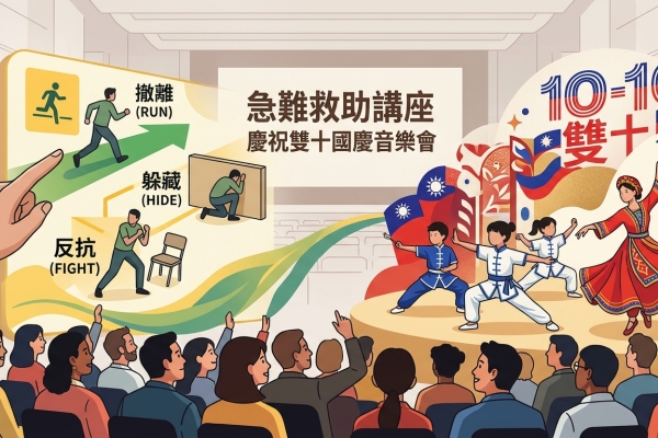 南加州台美急難救助協會慶雙十 舉辦防範活躍槍手講座與音樂會