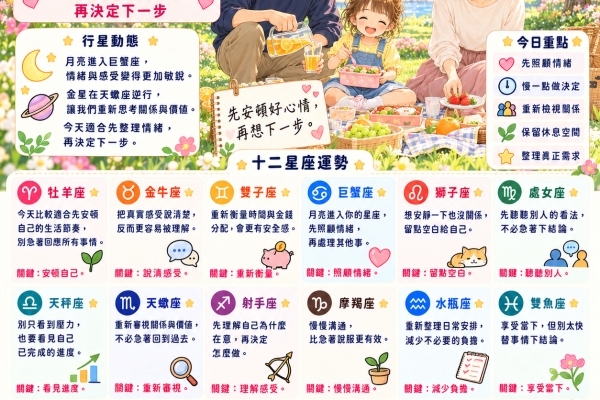 2026年10月3日星座運勢：金星天蠍逆行，先安頓情緒再做決定