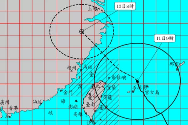巴威暴風圈壟罩台中以北 7/11白天降雨最猛烈