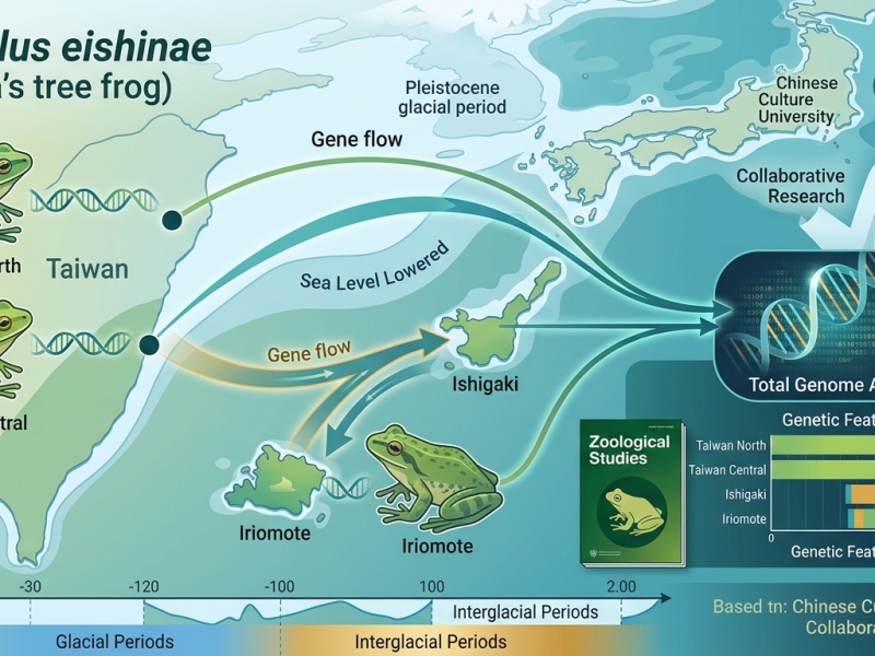 台日跨國研究解析艾氏樹蛙全基因組 揭開冰河時期島嶼演化線索