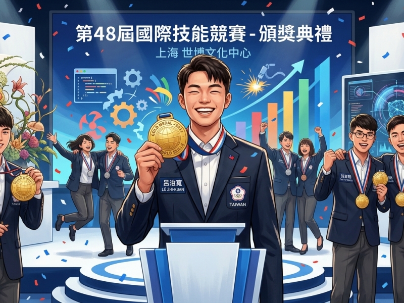 國際技能競賽　台灣獲3金3銀7銅